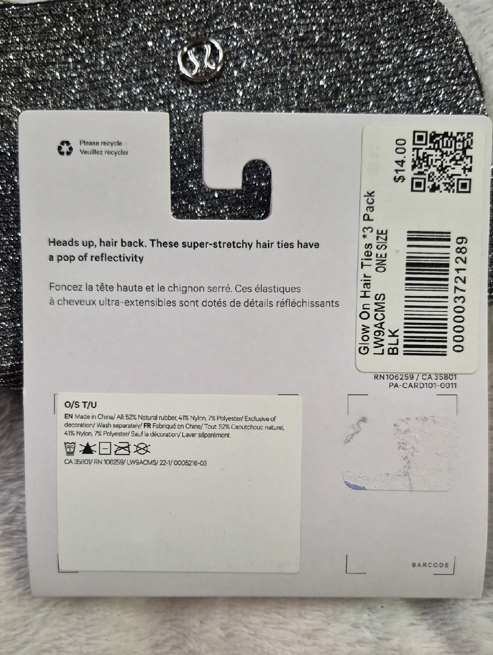 Lululemon Clippable Card Pouch Glitter And Glow On Hair Ties NWT - Picture 6 of 10